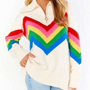 NWT Show Me Your Mum Weston Half Zip Rainbow Pullover